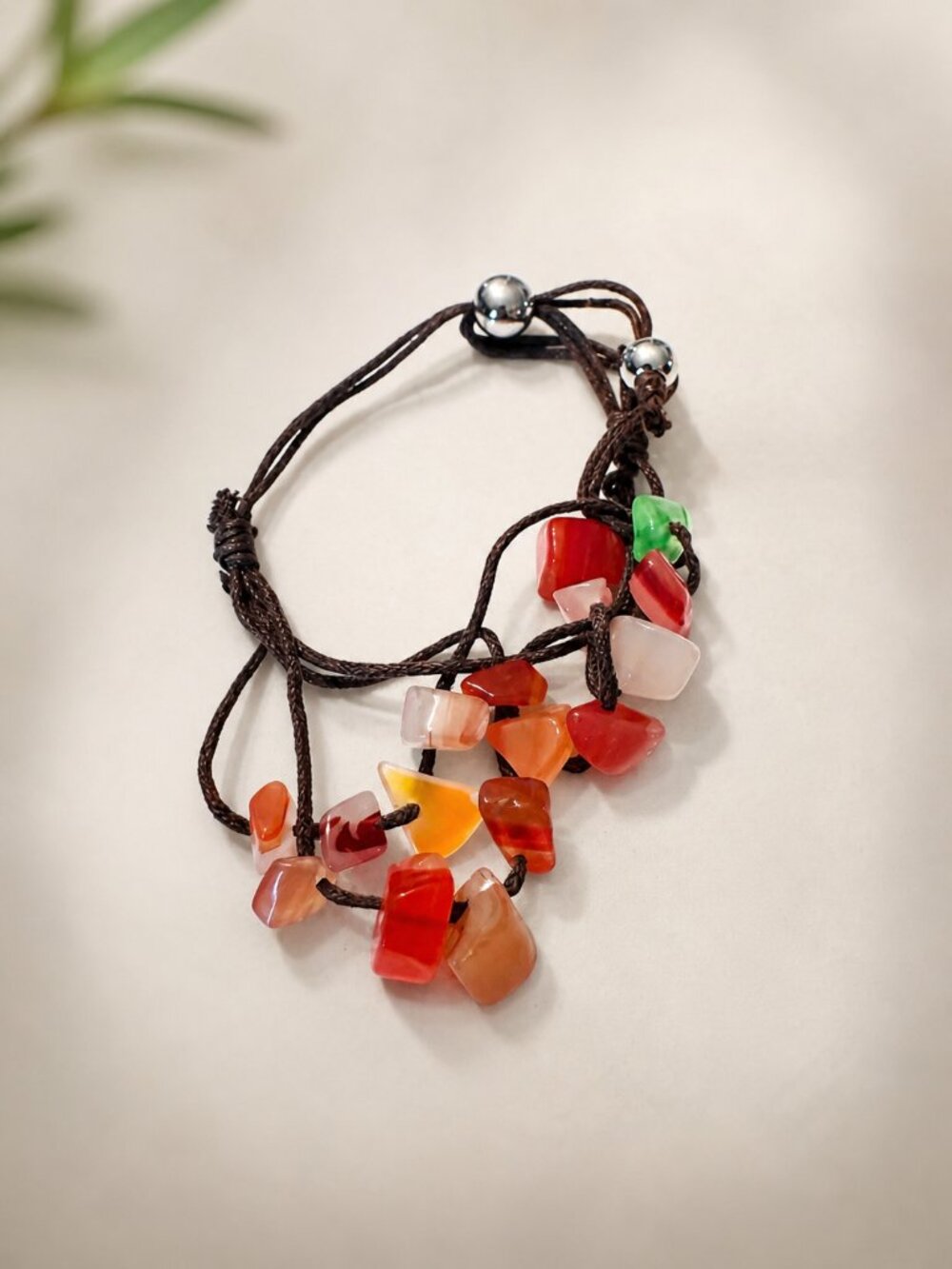 Faux stone pull string bracelet - Picture 3 of 4